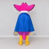 Custom Pink and Blue Owl Character with a Cape Mascot Costume Adult Full Body Suit for Theme Parties Custom Pink and Blue Owl Character with a Cape Mascot Costume Adult Full Body Suit for Theme Parties