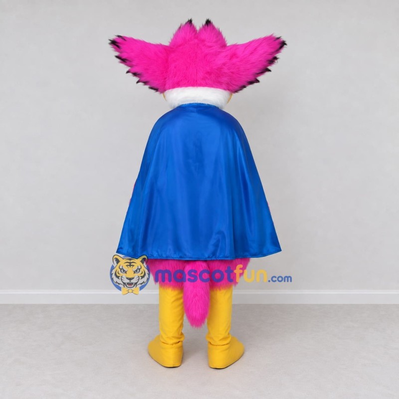Custom Pink and Blue Owl Character with a Cape Mascot Costume Adult Full Body Suit for Theme Parties Custom Pink and Blue Owl Character with a Cape Mascot Costume Adult Full Body Suit for Theme Parties