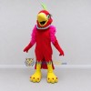 Custom Red and Pink Parrot Character with a Necklace Mascot Costume Adult Full Body Suit for Summer Events