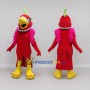 Custom Red and Pink Parrot Character with a Necklace Mascot Costume Adult Full Body Suit for Summer Events