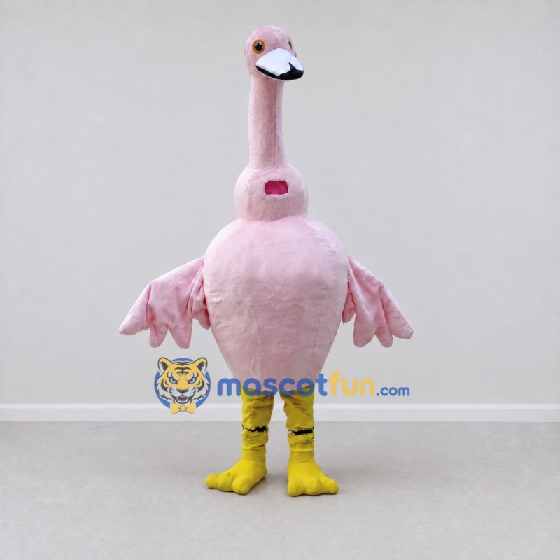 Custom Pink and Yellow Flamingo Character Mascot Costume Adult Full Body Suit for Summer Events Custom Pink and Yellow Flamingo Character Mascot Costume Adult Full Body Suit for Summer Events