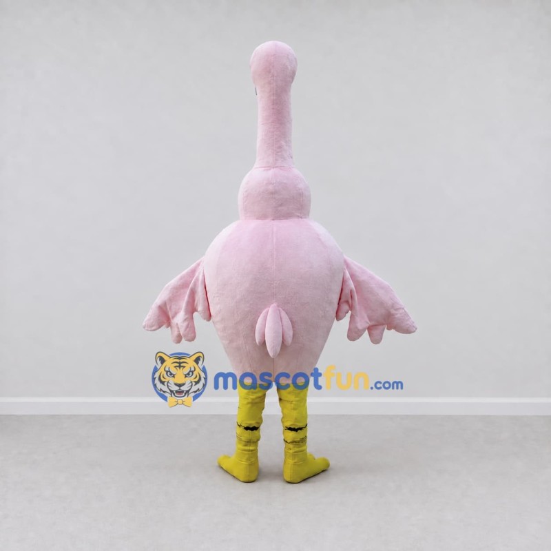 Custom Pink and Yellow Flamingo Character Mascot Costume Adult Full Body Suit for Summer Events Custom Pink and Yellow Flamingo Character Mascot Costume Adult Full Body Suit for Summer Events