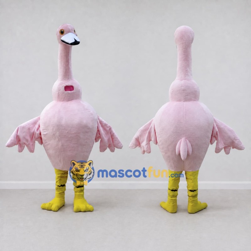 Custom Pink and Yellow Flamingo Character Mascot Costume Adult Full Body Suit for Summer Events Custom Pink and Yellow Flamingo Character Mascot Costume Adult Full Body Suit for Summer Events