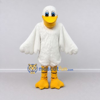 Custom White and Yellow Duck Character Mascot Costume Adult Full Body Suit for Farm Events