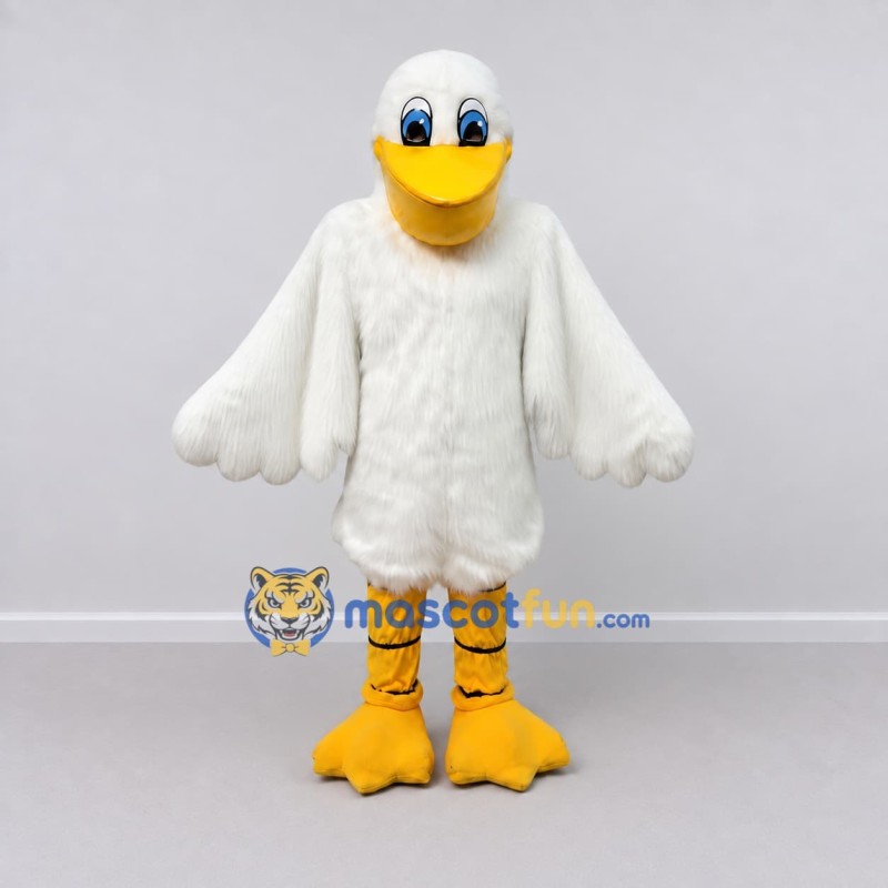 Custom White and Yellow Duck Character Mascot Costume Adult Full Body Suit for Farm Events Custom White and Yellow Duck Character Mascot Costume Adult Full Body Suit for Farm Events