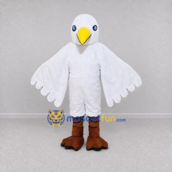 Custom White and Gray Seabird Character Mascot Costume Adult Full Body Suit for Ocean Events Custom White and Gray Seabird Character Mascot Costume Adult Full Body Suit for Ocean Events