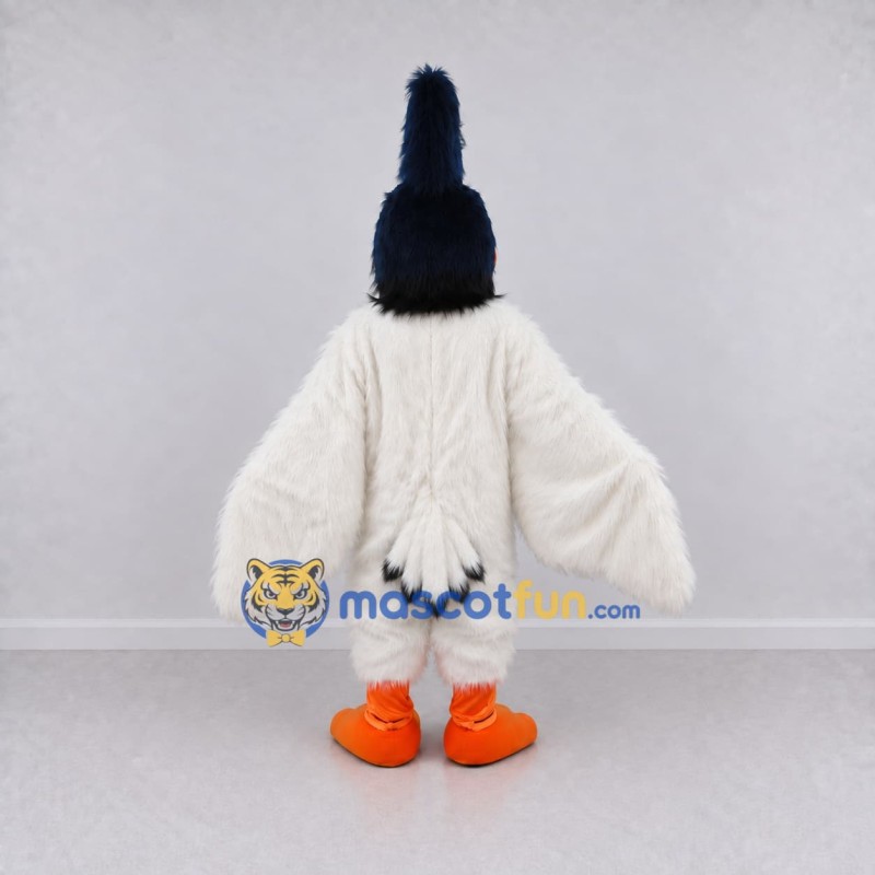 Custom White and Black Crested Bird Character Mascot Costume Adult Full Body Suit for Theme Parties Custom White and Black Crested Bird Character Mascot Costume Adult Full Body Suit for Theme Parties