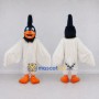 Custom White and Black Crested Bird Character Mascot Costume Adult Full Body Suit for Theme Parties