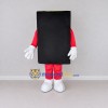 Custom Black and Red Rectangle Character Mascot Costume Adult Full Body Suit for Community Events Custom Black and Red Rectangle Character Mascot Costume Adult Full Body Suit for Community Events