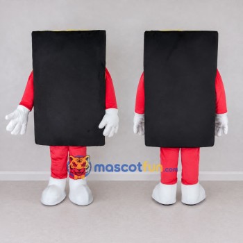Custom Black and Red Rectangle Character Mascot Costume Adult Full Body Suit for Community Events