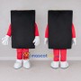 Custom Black and Red Rectangle Character Mascot Costume Adult Full Body Suit for Community Events