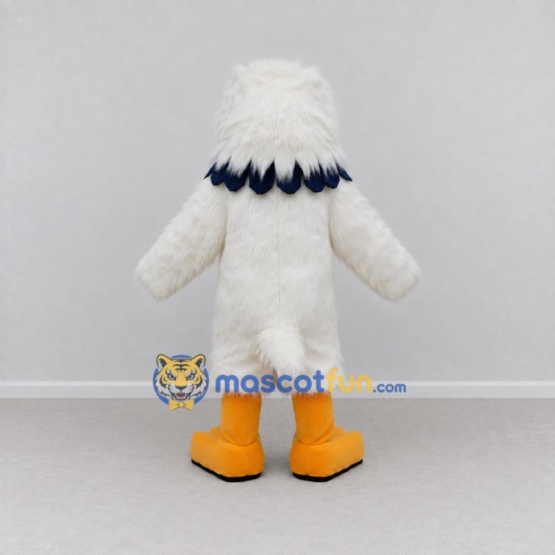 Custom White and Navy Owl Character Mascot Costume Adult Full Body Suit for School Events Custom White and Navy Owl Character Mascot Costume Adult Full Body Suit for School Events