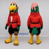 Custom Green and Red Pirate Parrot Character Mascot Costume Adult Full Body Suit for Theme Parties Custom Green and Red Pirate Parrot Character Mascot Costume Adult Full Body Suit for Theme Parties