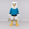 Custom White and Teal Eagle Character in a Sweatshirt Mascot Costume Adult Full Body Suit for Sports Events Custom White and Teal Eagle Character in a Sweatshirt Mascot Costume Adult Full Body Suit for Sports Events