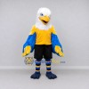 Custom White Yellow and Blue Eagle Character in Sportswear Mascot Costume Adult Full Body Suit for Sports Events Custom White Yellow and Blue Eagle Character in Sportswear Mascot Costume Adult Full Body Suit for Sports Events