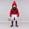 Custom Red and Black Cardinal Character in Sportswear Mascot Costume Adult Full Body Suit for Sports Events