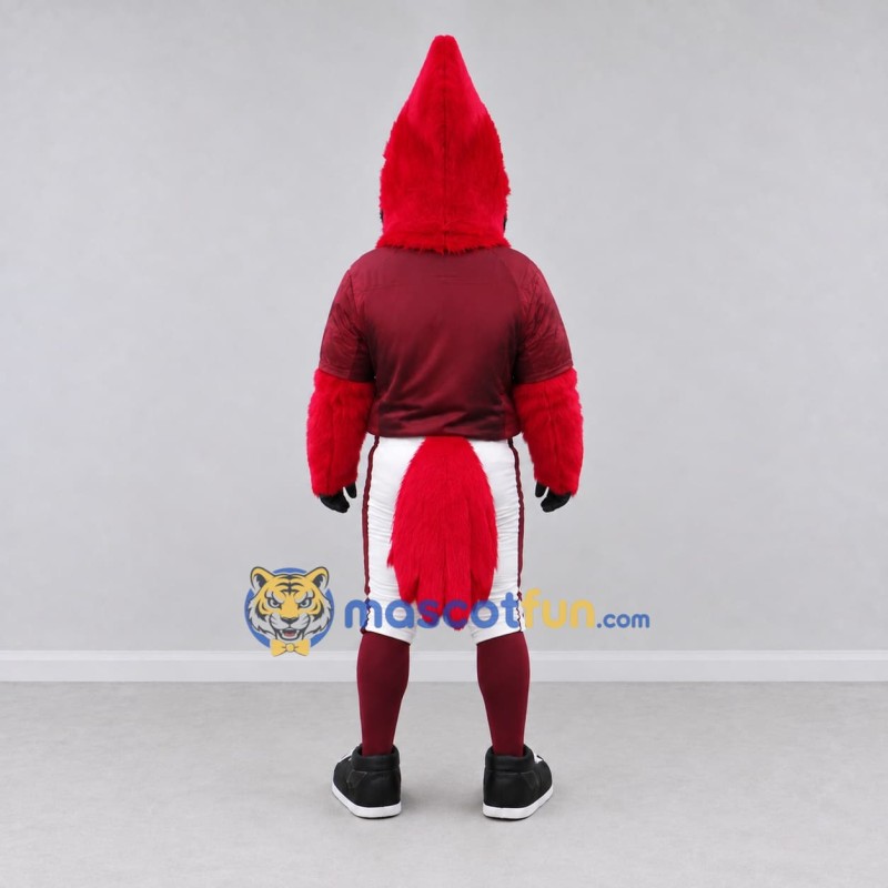 Custom Red and Black Cardinal Character in Sportswear Mascot Costume Adult Full Body Suit for Sports Events