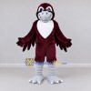 Custom Burgundy and White Owl Character Mascot Costume Adult Full Body Suit for Sports Events