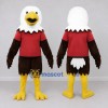 Custom Brown and White Eagle Character in a Red Shirt Mascot Costume Adult Full Body Suit for Sports Events Custom Brown and White Eagle Character in a Red Shirt Mascot Costume Adult Full Body Suit for Sports Events