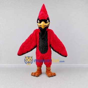 Custom Red and Black Cardinal Character Mascot Costume Adult Full Body Suit for Wildlife Events