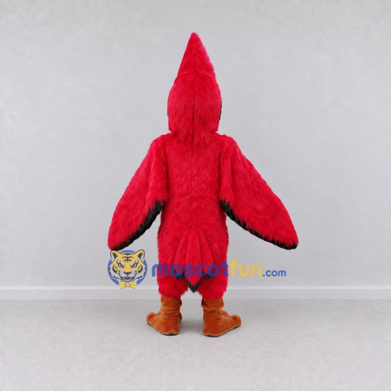 Custom Red and Black Cardinal Character Mascot Costume Adult Full Body Suit for Wildlife Events