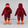 Custom Burgundy and Orange Bird Character Mascot Costume Adult Full Body Suit for School Events