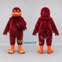 Custom Burgundy and Orange Bird Character Mascot Costume Adult Full Body Suit for School Events