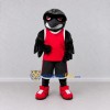 Custom Black and Red Bird Character in Sportswear Mascot Costume Adult Full Body Suit for Sports Events Custom Black and Red Bird Character in Sportswear Mascot Costume Adult Full Body Suit for Sports Events
