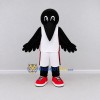 Custom Black and White Crow Character in Sportswear Mascot Costume Adult Full Body Suit for Sports Events Custom Black and White Crow Character in Sportswear Mascot Costume Adult Full Body Suit for Sports Events
