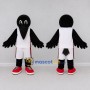 Custom Black and White Crow Character in Sportswear Mascot Costume Adult Full Body Suit for Sports Events