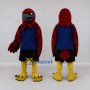 Custom Burgundy and Blue Eagle Character in Sportswear Mascot Costume Adult Full Body Suit for Sports Events