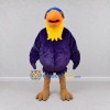 Custom Purple and Yellow Bird Character with a Cap Mascot Costume Adult Full Body Suit for School Events