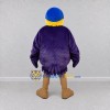 Custom Purple and Yellow Bird Character with a Cap Mascot Costume Adult Full Body Suit for School Events