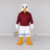 Custom White and Burgundy Eagle Character in a Sweatshirt Mascot Costume Adult Full Body Suit for Sports Events Custom White and Burgundy Eagle Character in a Sweatshirt Mascot Costume Adult Full Body Suit for Sports Events