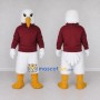 Custom White and Burgundy Eagle Character in a Sweatshirt Mascot Costume Adult Full Body Suit for Sports Events