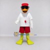 Custom White and Red Duck Character in a Lifeguard Outfit Mascot Costume Adult Full Body Suit for Summer Events Custom White and Red Duck Character in a Lifeguard Outfit Mascot Costume Adult Full Body Suit for Summer Events