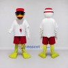 Custom White and Red Duck Character in a Lifeguard Outfit Mascot Costume Adult Full Body Suit for Summer Events Custom White and Red Duck Character in a Lifeguard Outfit Mascot Costume Adult Full Body Suit for Summer Events