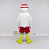 Custom White and Red Duck Character in a Lifeguard Outfit Mascot Costume Adult Full Body Suit for Summer Events Custom White and Red Duck Character in a Lifeguard Outfit Mascot Costume Adult Full Body Suit for Summer Events