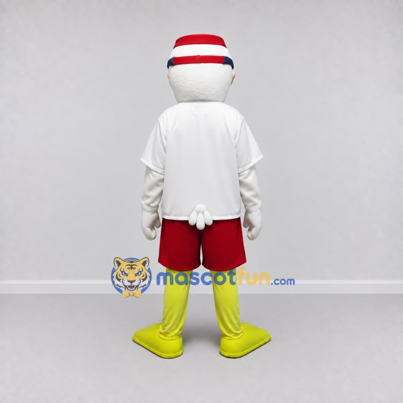 Custom White and Red Duck Character in a Lifeguard Outfit Mascot Costume Adult Full Body Suit for Summer Events Custom White and Red Duck Character in a Lifeguard Outfit Mascot Costume Adult Full Body Suit for Summer Events