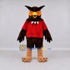 Custom Brown and Red Owl Character in a T-Shirt Mascot Costume Adult Full Body Suit for School Events Custom Brown and Red Owl Character in a T-Shirt Mascot Costume Adult Full Body Suit for School Events