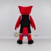 Custom Red and Black Owl Character in Sportswear Mascot Costume Adult Full Body Suit for Sports Events