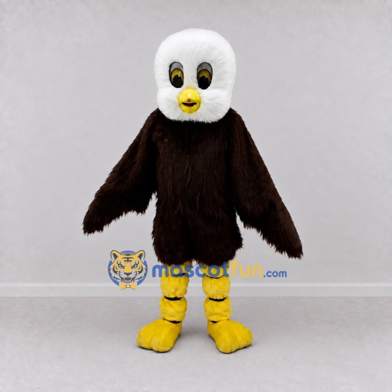 Custom Brown and White Eagle Character Mascot Costume Adult Full Body Suit for School Events Custom Brown and White Eagle Character Mascot Costume Adult Full Body Suit for School Events