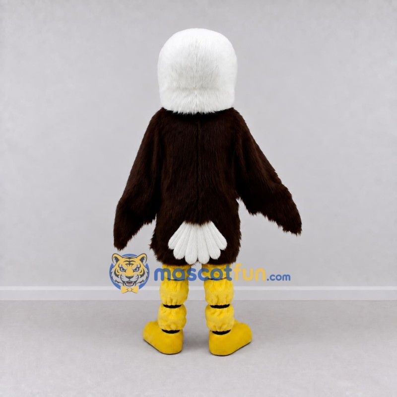 Custom Brown and White Eagle Character Mascot Costume Adult Full Body Suit for School Events Custom Brown and White Eagle Character Mascot Costume Adult Full Body Suit for School Events