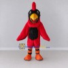 Custom Red and Black Crested Bird Character Mascot Costume Adult Full Body Suit for School Events Custom Red and Black Crested Bird Character Mascot Costume Adult Full Body Suit for School Events