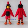 Custom Red and Black Crested Bird Character Mascot Costume Adult Full Body Suit for School Events Custom Red and Black Crested Bird Character Mascot Costume Adult Full Body Suit for School Events