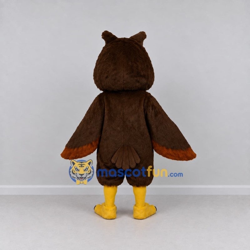 Custom Brown and White Owl Character Mascot Costume Adult Full Body Suit for School Events Custom Brown and White Owl Character Mascot Costume Adult Full Body Suit for School Events