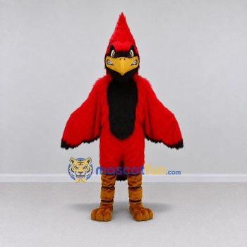 Custom Red and Black Cardinal Character Mascot Costume Adult Full Body Suit for Wildlife Events