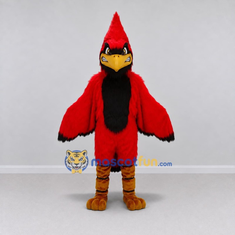 Custom Red and Black Cardinal Character Mascot Costume Adult Full Body Suit for Wildlife Events
