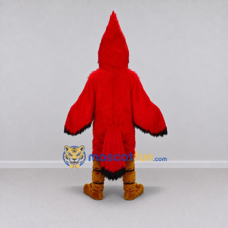 Custom Red and Black Cardinal Character Mascot Costume Adult Full Body Suit for Wildlife Events