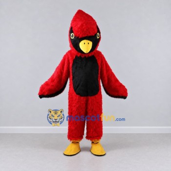 Custom Red and Black Cardinal Character Mascot Costume Adult Full Body Suit for Wildlife Events